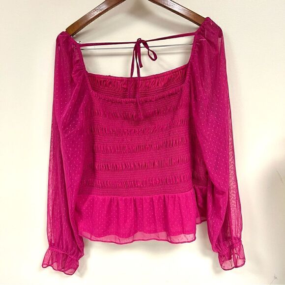 Lauren Conrad jersey pink smocked lace top size 2X - Picture 7 of 8